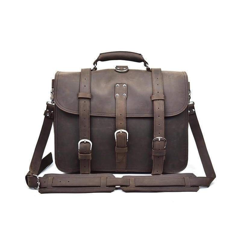 The Gustav Messenger Bag Large Capacity Vintage Leather Messenger Ba